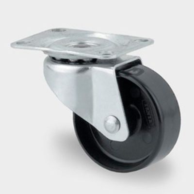 Roulette pivotante D. 50 mm à platine 59 x 47 mm charge max. 80 kg - 0003226000 - Tente