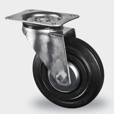Roulette pivotante D. 80 mm à platine 105 x 85 mm charge max. 130 kg - 0095884400 - Tente