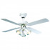 Ventilateur de plafond MALDIVES D. 107 cm 4 pales laquées blanche 3 spots laqué blanc 50 W 230 V - 112615 - Fartools