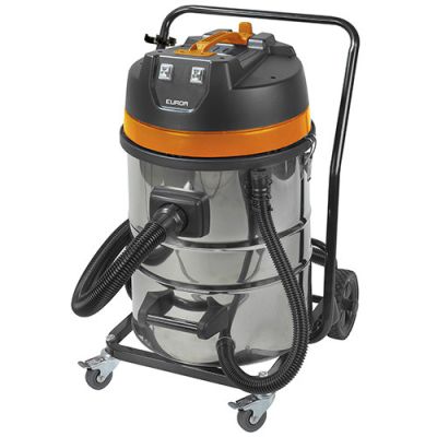Aspirateur eau et poussières pro INOX 70 litres 2 moteurs et chariot - 230 V 2000 W - Force 2070 wet-dry - 161342 - Eurom