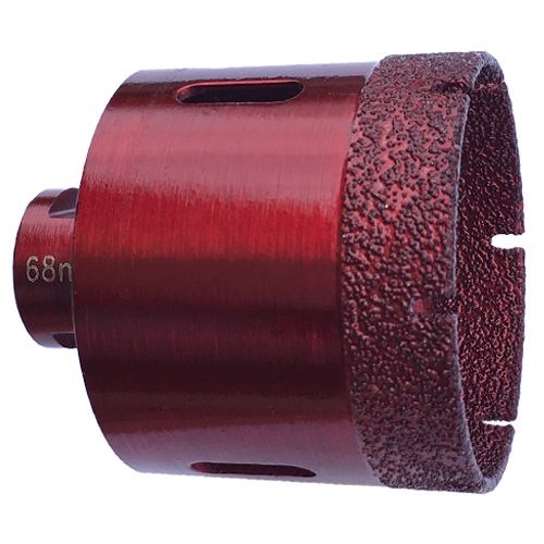 Trépan diamanté à sec D. 68 x Filetage M14 x Ht. 15 x Lt. 70 mm - Grès cérame, granit, pierre naturelle - fixtout