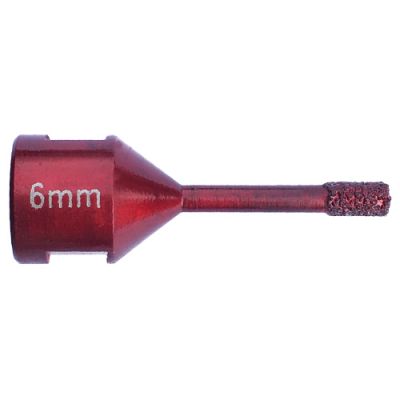 Trépan diamanté à sec D. 6 x Filetage M14 x Ht. 10 x Lt. 63 mm - Grès cérame, granit, pierre naturelle - fixtout