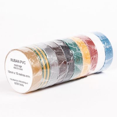 Adhésif électricien 15 mm x 10 M blanc - Diamwood