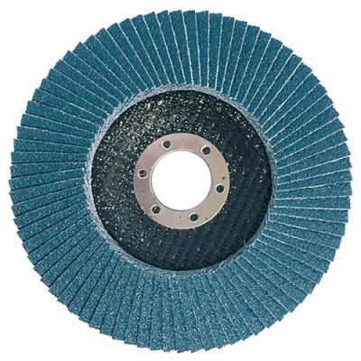 Disque/plateau bombé à lamelles zirconium D. 115 x 22,23 mm Gr 40 pour INOX, ACIER - fixtout