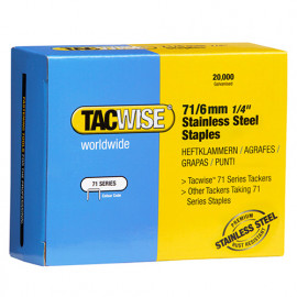 Boîte de 20000 agrafes en acier inoxydable type 71 L. 6 mm - TA-1014 - Tacwise