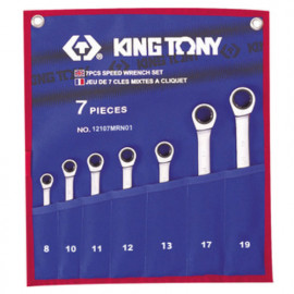 Jeu de 7 clés mixtes à cliquet 8-10-11-12-13-17-19 mm -12107MRN01 - King Tony