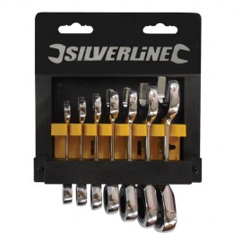 7 clés à cliquet compactes de 8, 10, 11, 13, 14, 17 et 19 mm - 199916 - Silverline