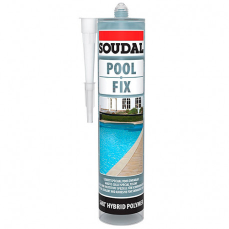 Mastic colle spécial piscine 290 ML Pool fix Translucide - 132196 - Soudal