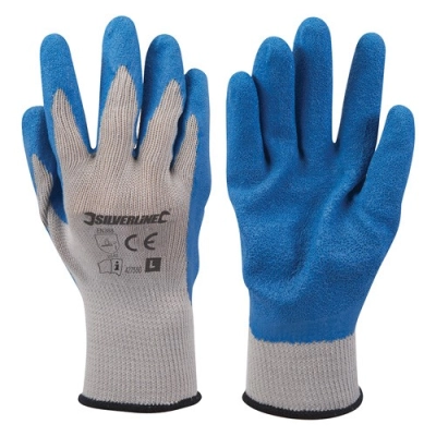 Gants de maçon enduction latex Large - 427550 - Silverline