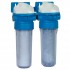 Filtre à eau 9" 3/4 2pièces + cartouche jetable CFA et polyphosphates CSP, fil 3/4" - PRFIL9D2 - Ribitech