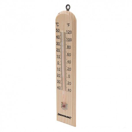 Thermomètre en bois -40 °C à +50 °C - 490745 - Silverline