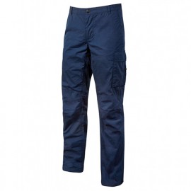 Pantalon de travail en toile coton élastiquée effet vieilli et délavé - BALTIC Westake Blue - EY128WB - U-Power