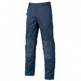 Pantalon de travail avec poches genouillère réglables - ALFA Deep Blue - ST068DB - U-Power