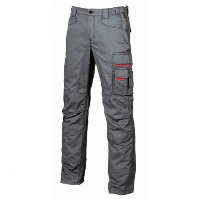 Pantalon de travail toile coton élastiquée Slim Fit - SMILE Grey Meteorite - HY015GM - U-Power