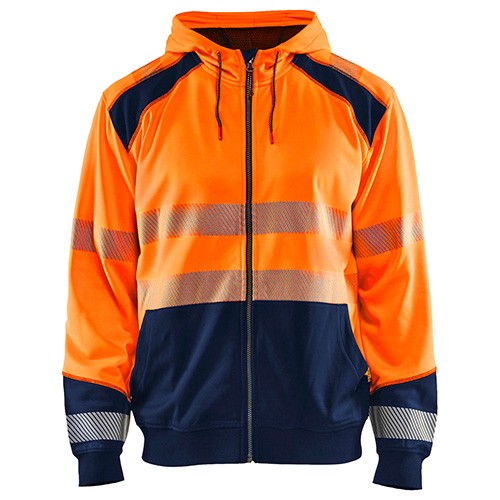 Veste zippée capuche détails fluo marquage 1 couleur