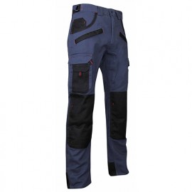 Pantalon de travail avec poches genouillères et multipoches - Gamme Dynamics - BRIQUET - BLEU FONCE-NOIR - 1559 - LMA Lebeurre