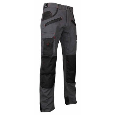 Pantalon de travail bicolore avec poches genouillères - Gamme Dynamics - ARGILE - GRIS NUIT-NOIR - 1261 - LMA Lebeurre