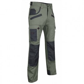 Pantalon Spécial Paysagiste avec poches genouillères - Gamme Dynamics - SECATEUR - KAKI-GRIS NUIT - 1478 - LMA Lebeurre