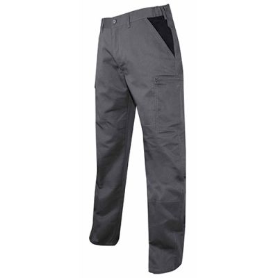 Pantalon de travail multipoches bicolore 245 Gr - PERCEUSE - Gris / Noir