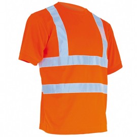 T-shirt coolpass manches courtes à col rond HV Classe 2 - Gamme Haute Visibilité - LUMINEUX - ORANGE - 9155 - LMA Lebeurre