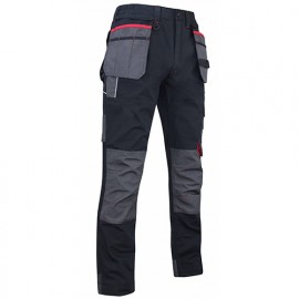 Pantalon de travail canvas avec poches genouillères et multipoches - Gamme Minerai - MINERAI - NOIR - 1378 - LMA Lebeurre