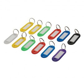 12 porte-clés à étiquettes de couleurs assorties - 844160 - Silverline