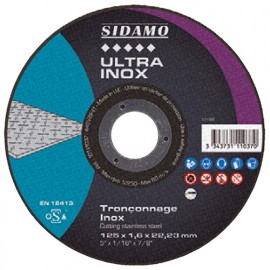 Disque à tronçonner ULTRA INOX D. 125 x 1 x Al. 22,23 mm - Inox - 10111036 - Sidamo