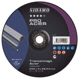 Lot de 5 disques à tronçonner PRO ACIER D. 125 x 3 x Al. 22,23 mm + 1 disque offert - Acier - 10111079 - Sidamo