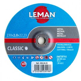 10 disques à ébarber Inox à moyeu déporté - D. 125 x Al. 22,23 x Ep. 7 mm - 1207125 - Leman