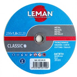 25 disques à tronçonner métal à moyeu plat - D. 125 x Al. 22,23 x Ep. 1 mm - 120.00.25 - Leman