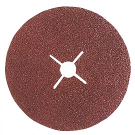 Lot de 25 disques fibre corindon brun D. 115 mm Gr. 24 pour bois et métaux - 6111524 - Leman