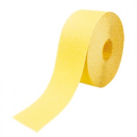 Lot de 5 rouleaux papier corindon jaune semi-vrac - 115 x 5 m Gr. 180 pour bois - 11605.180 - Leman