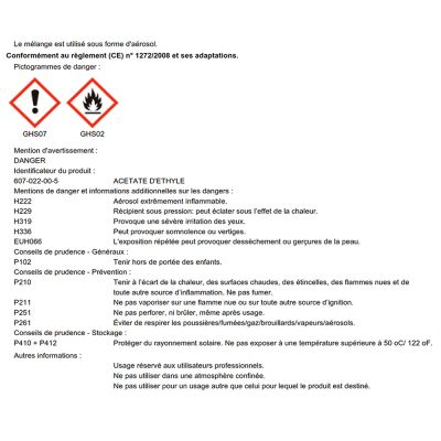 Traceur de chantier fluorescent courte durée TEMPO TP 500 ml de couleur Orange - 141616 - Soppec