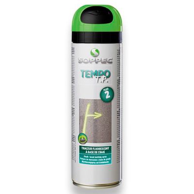 Traceur de chantier fluorescent courte durée TEMPO TP 500 ml de couleur Rouge - 141613 - Soppec