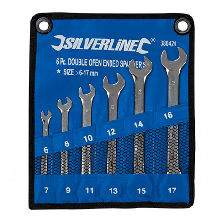 6 clés à fourche doubles 6 à 17 mm - 380424 - Silverline