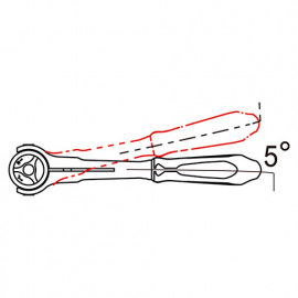 Cliquet à tête rotative réversible 1/4" - L. 150 mm