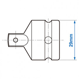 Adaptateur réducteur 1/2" vers 3/8" à choc avec bille D.25 mm