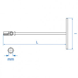 Clé en T avec douille articulée métrique - 10 mm L. 500 mm