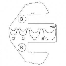 Matrice de pince à sertir B pour cosses et connecteurs isolés de 1,5 à 10 mm2