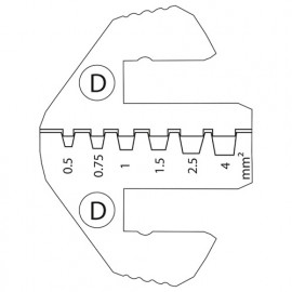 Matrice de pince à sertir D pour embouts de fils de 0,5 à 4 mm2