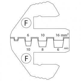 Matrice de pince à sertir F pour embouts de fils de 6 à 16 mm2