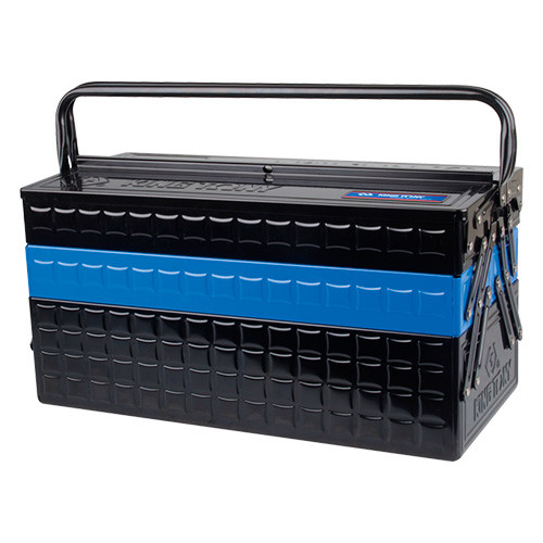 Boîte Coffre à outils Vide 5 Compartiments Caisse Métallique 58,5x21x32cm  Bleu 4061173115065