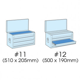 Coffre métallique transportable vide 3 tiroirs avec serrure - 220 x 287 x 535 mm