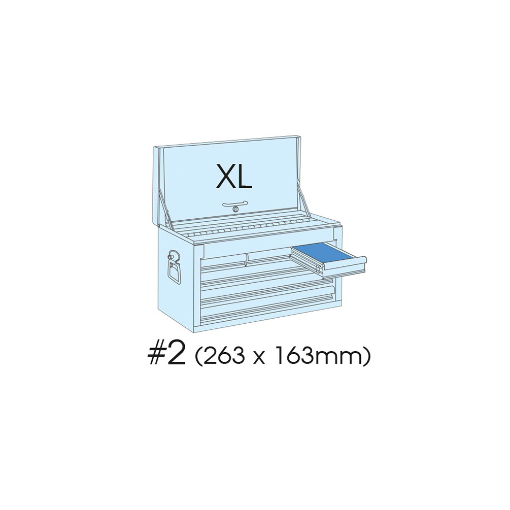 Coffre métallique transportable XL vide à 5 tiroirs - 660 x 455 x 483 mm