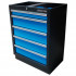 Mobilier d'atelier complet bleu option gauche - 10 pièces - 1 965 x 2 000 x 460 mm