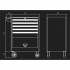 Servante d'atelier STRENGTH vide - 5 tiroirs avec soute - 670 x 460 x 980 mm