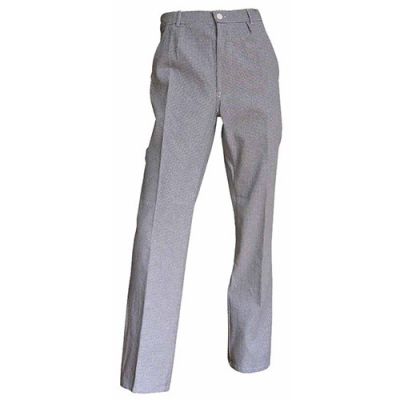 Pantalon de cuisine taille élastiquée 100% Coton - MORTEAU - Pied de poule