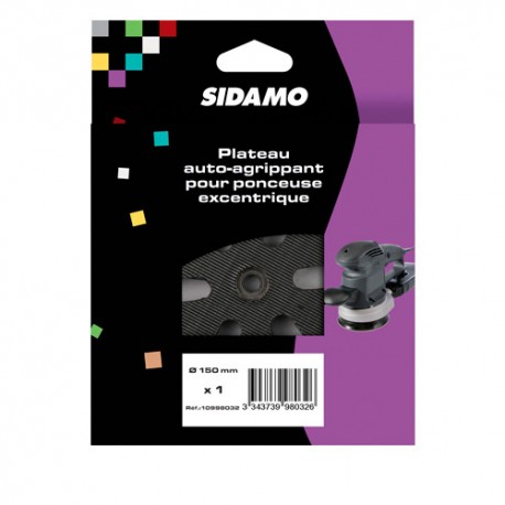 Plateau support auto-agrippant pour disques perforés D.150 mm pour ponceuse - 10998032 - Sidamo