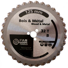 Lames de scie circulaire D. 125 mm pour scie circulaire portative "Far Tools 115447" - Lot de 2