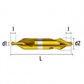 Foret métal à centrer 118° HSS DIN333A D. 3,15 / 8 x Lt. 52 x lu. 4,4 mm